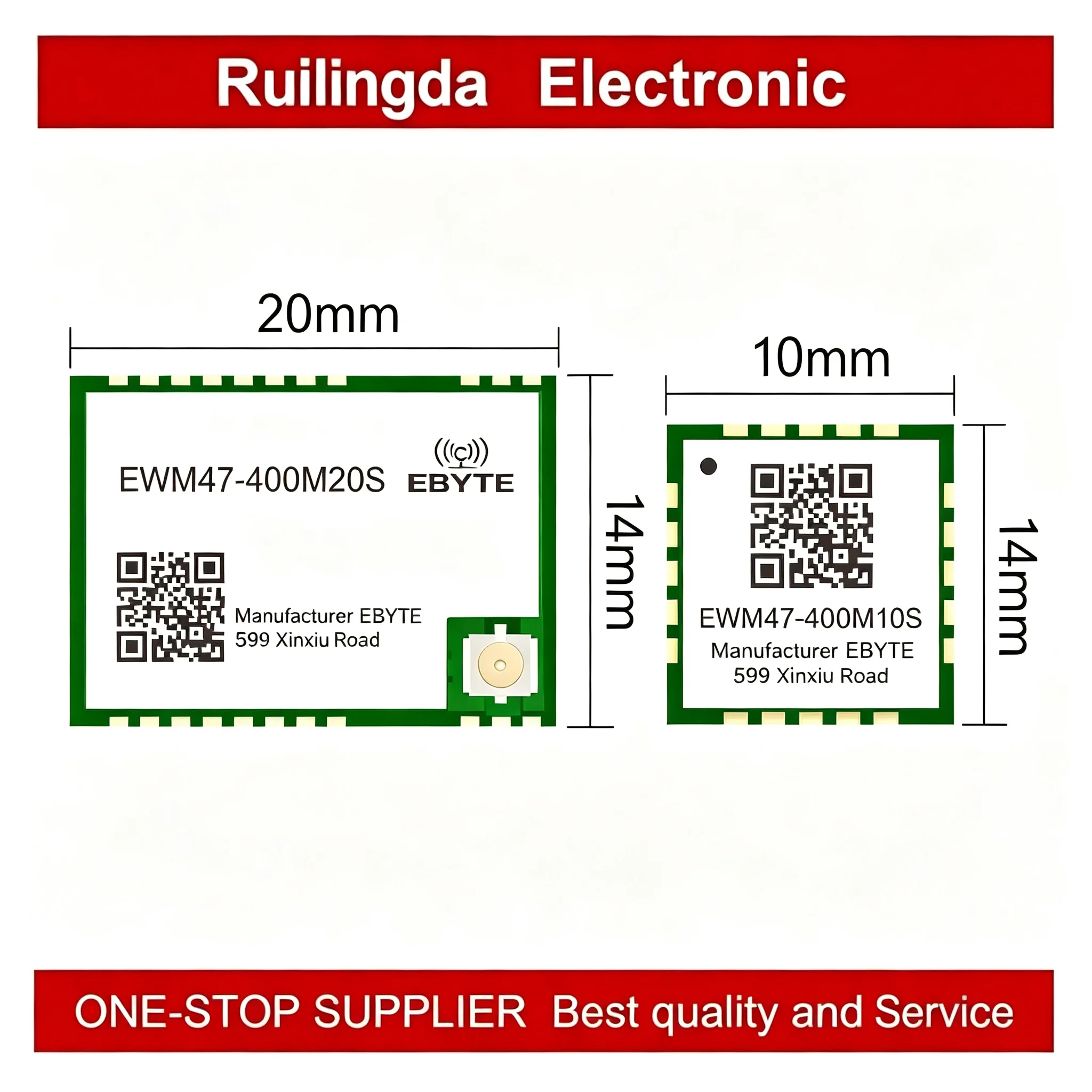EWM47-400MM20S EWM47-400M20S 433/470MHz 20dBm Low Power Consumption 3KM Coverage EWM47-400M Series SMD Test Board