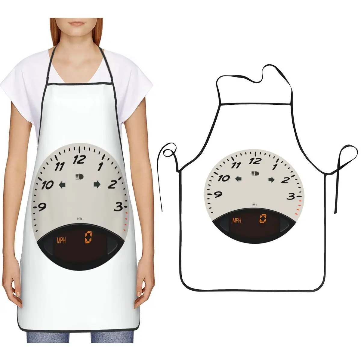 Carrera Tachometer Aprons Chef Cooking Cuisine Tablier Bib Kitchen Cleaning Pinafore for Women Men Gardening