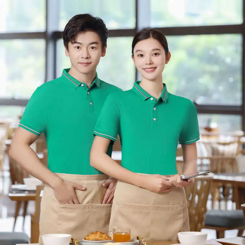 Lighing Delivery Catering Simple Cultural Shirts With Collars, Short Sleeves, Polo Enterprise Groups, Fashionable Restaurants,