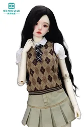 Fits 1/4 1/3 BJD Doll Clothes MSD DD SD Fashion Plaid vest brown, black, blue, gray