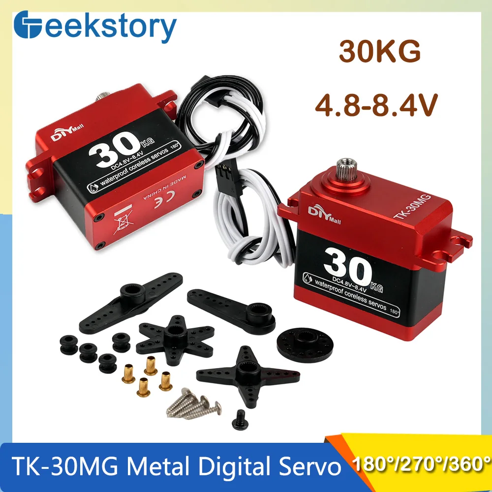 30KG TK-30MG Metal Digital Servo Coreless Motor Metal Gear 180°/270°/360° Power Function DIY Parts For 1/8 1/10 RC Car Robot