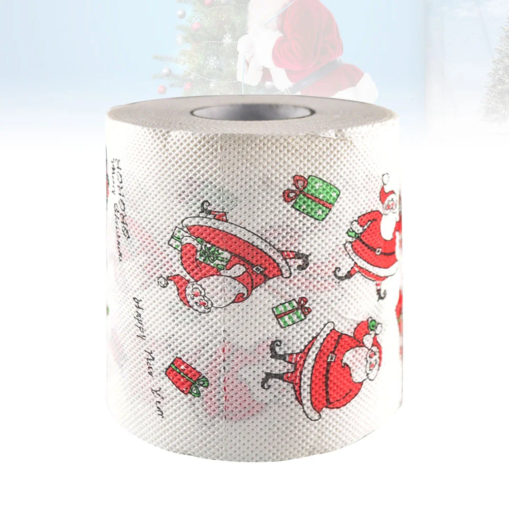 3pcs Creative Santa Claus Tissue Toilet Paper Roll Party Gift Merry Christmas Roll Paper for Table Living Room Bathroom