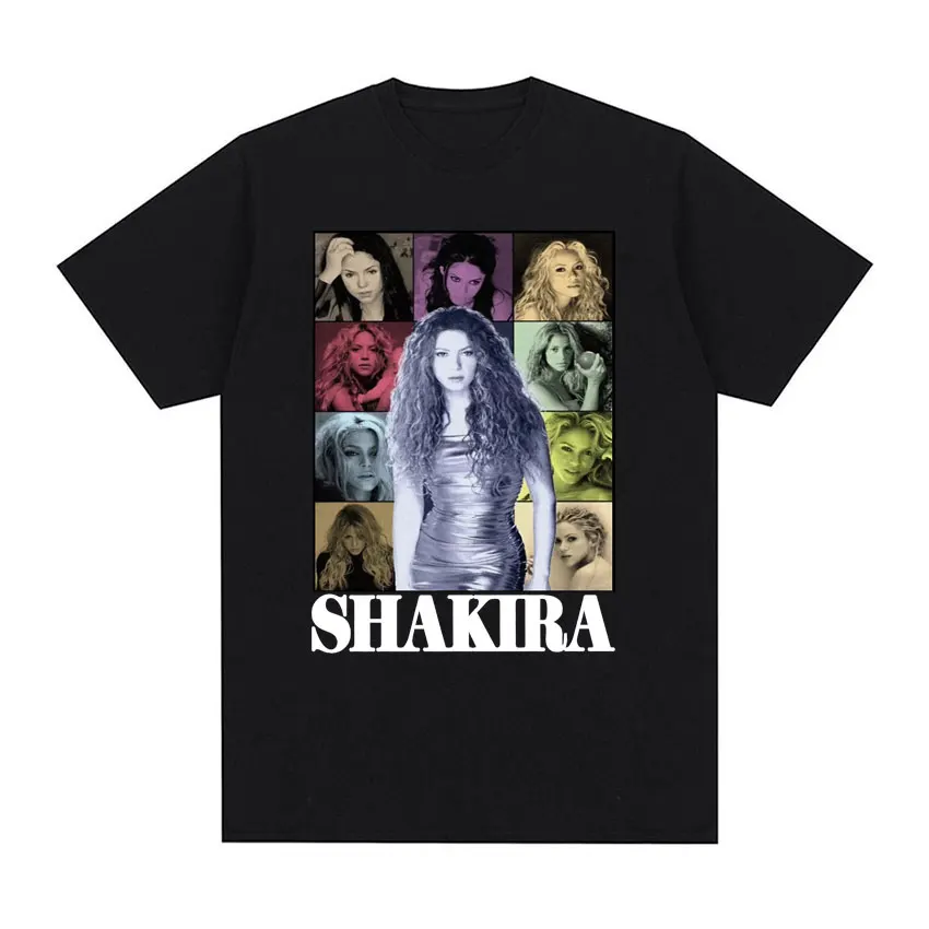 Shakira Las Mujeres Ya No Lloran Tour Graphic T-shirt Men Women\'s Clothing 90s Vintage T Shirt Summer O-Neck Cotton Loose Tshirt