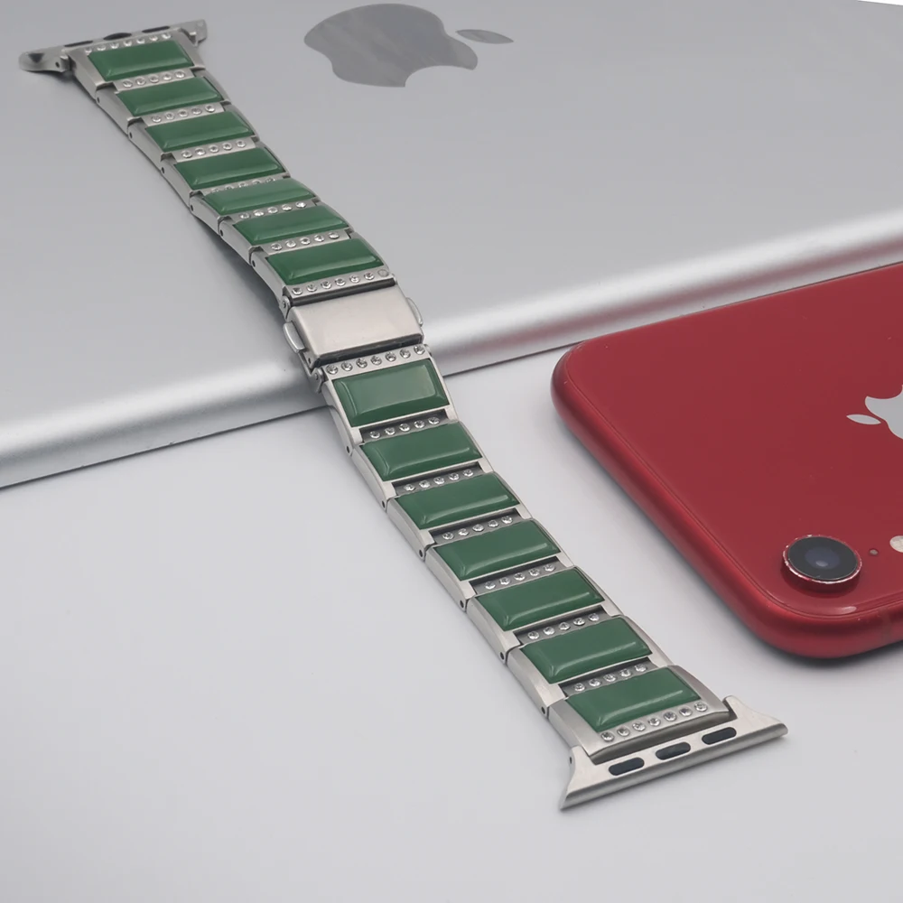 Metal Jewerly Strap for Apple Watch Band 49mm 45mm 41mm 44mm 40mm 42mm 38mm Diamond Wristband iWatch Series Ultra 8 7 6 5 4 3 SE