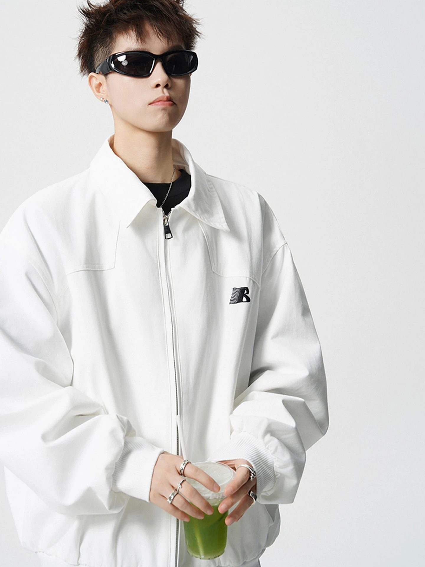 

Cleanfit White Pure Cotton Jaet Men's Autumn Trendy Brand Heavyweight Loose Casual High Street Haome Top Men's Wear