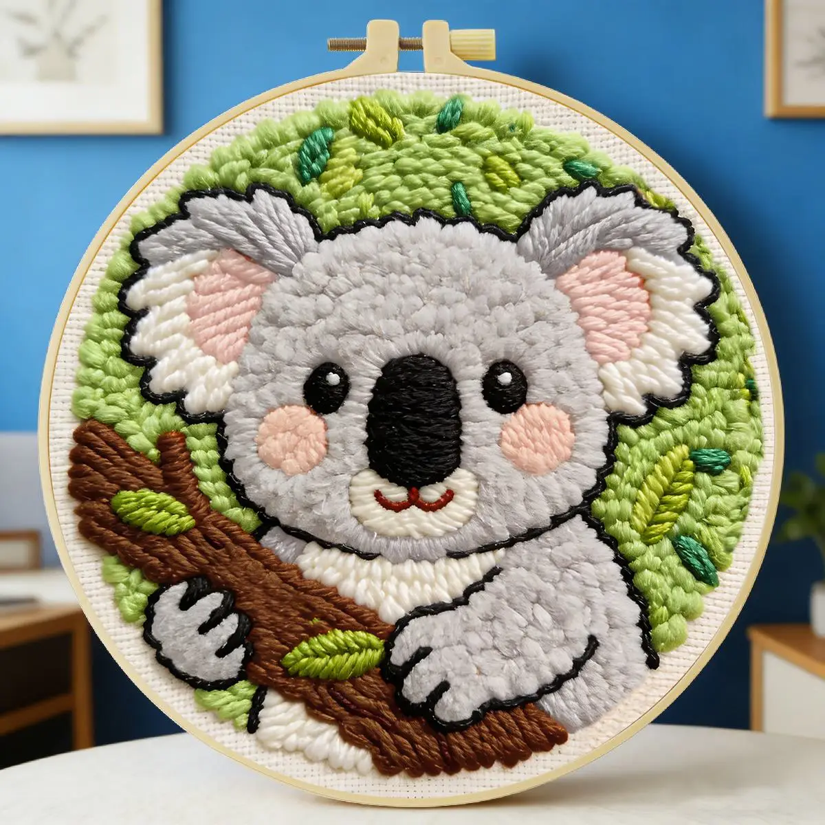 20X20CM/7,87 Zoll Tier - Koala Stanznadel-Stickerei-Set, Stickerei-Kit, Gestrickte Stickerei, DIY Handgemachtes Geschenk – Detail 6