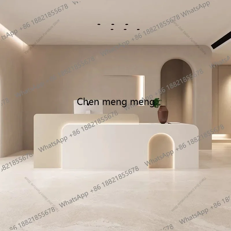 

EE182 Nordic High-End Cashier Counter Modern Simple Medical Beauty Clinic Clothing Store Reception Desk Office Furniture
