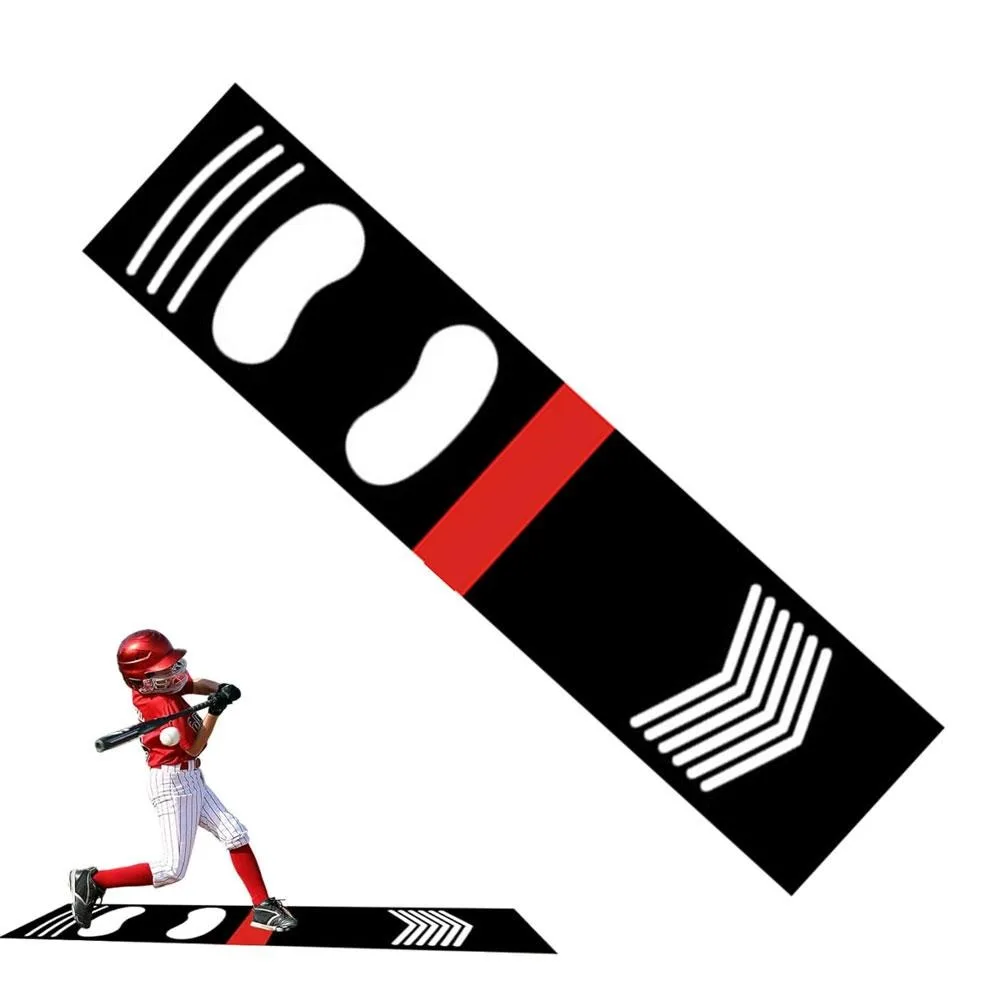 

Non Slip Bottom Baseball Hitting Mat Correct Standing Posture Wear Resistant Softball Hitting Mat Footprint Design Pitching Mat