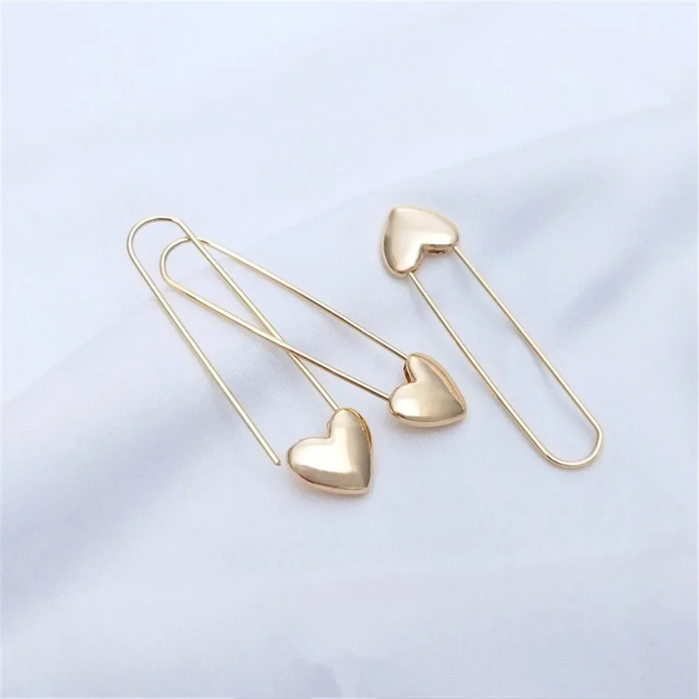 14K Gold Plated Paper clip, earrings, heart-shaped pins, earrings, simple personality, fashion, Internet celebrity