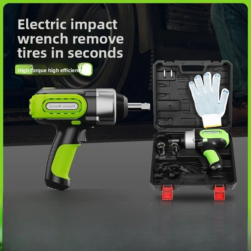 

Car Repair and Tire Replacement with LED Lighting Electric Wrench Electric Car Tire Installation 12V Car Impact Wrench