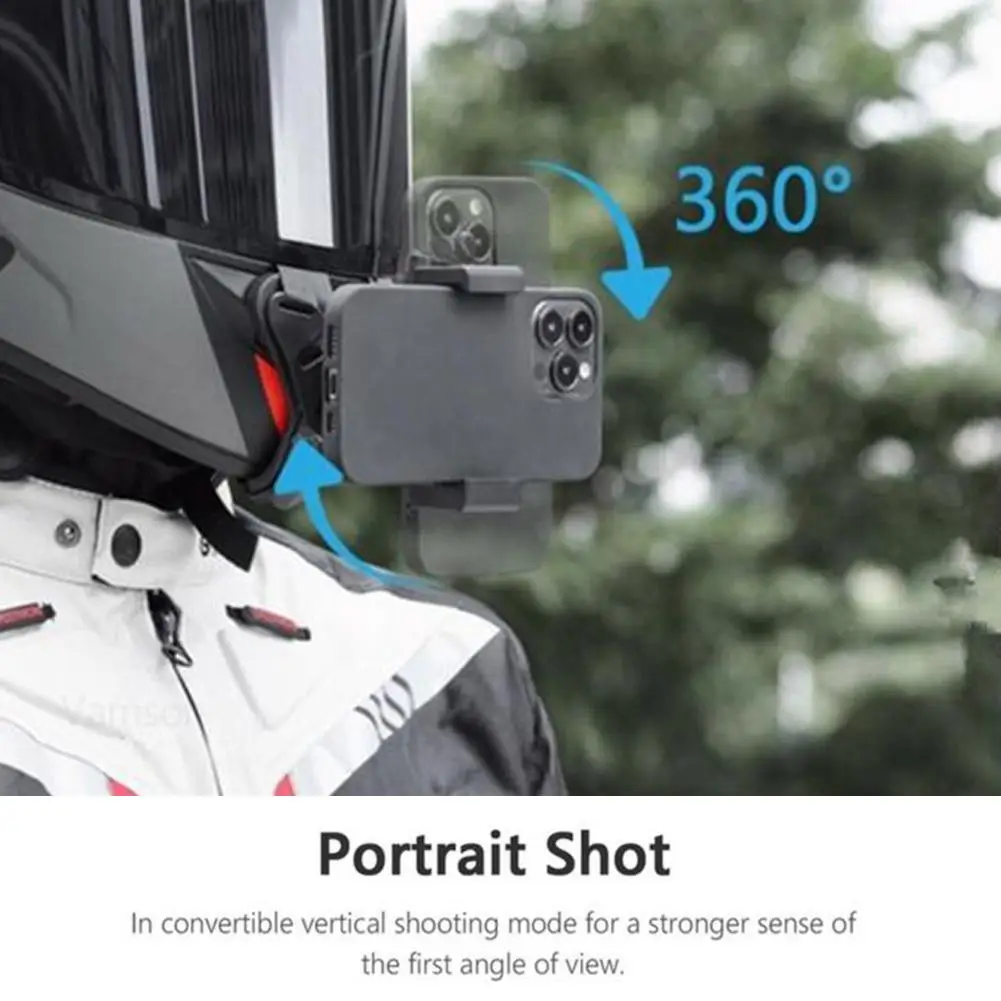 Motorcycle Helmet Chin Strap Mount Holder With Phone Clip Compatible For GoPro Hero 5/6/7 Action Sport Camera Full Face Holder