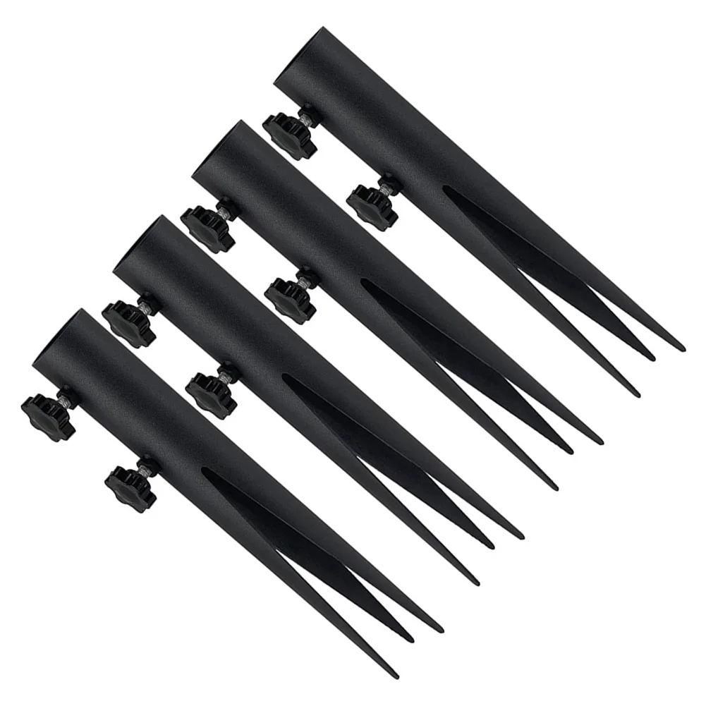 4 Pack Steel Garden Stakes for Torch Holders Solar Light Mounts Ground Spikes for Flagpoles Fishing Rods Outdoor Metal Supports