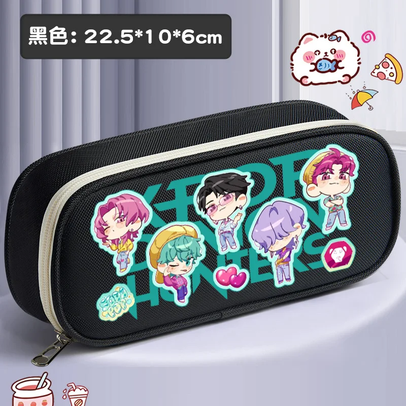 New K-Pop Demon Hunters Pencil Case Cute Large-Capacity Three-Layer Stationery Case Middle School Girl Gift