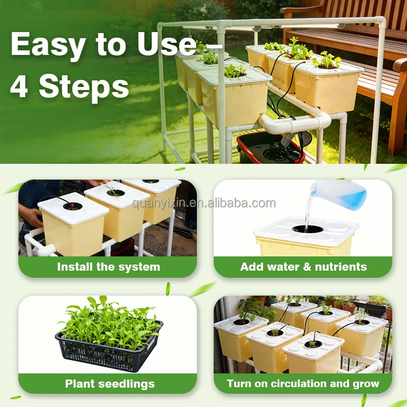 Dutch Bucket Hydroponic System Kit With LED Grow Light Bato Bucket Drip Irrigation For Greenhouse Tomato Strawberry Growing - view 2
