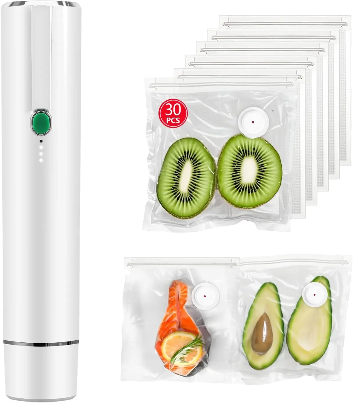 

Handheld Vacuum Sealer with 30 Reusable Bags, Compact Food Preservation for Kitchen & Travel
