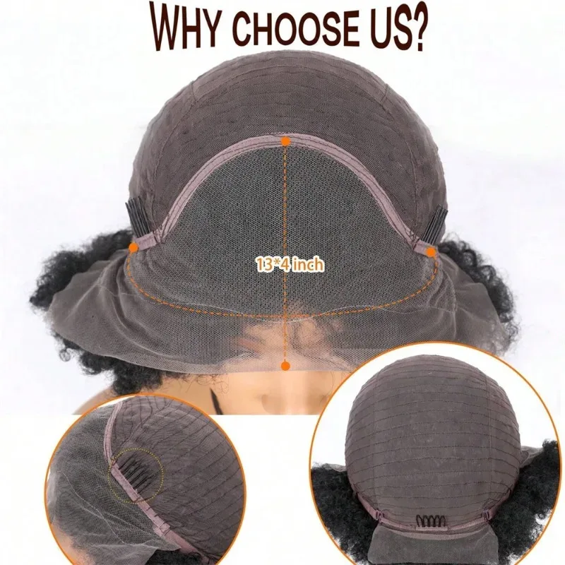 아프로 가발 13x4 레이스 브레이드 짧은 곱슬 가발 여성용 투명 레이스 프론탈 패션 합성 브레이드 고품질 가발 데일리