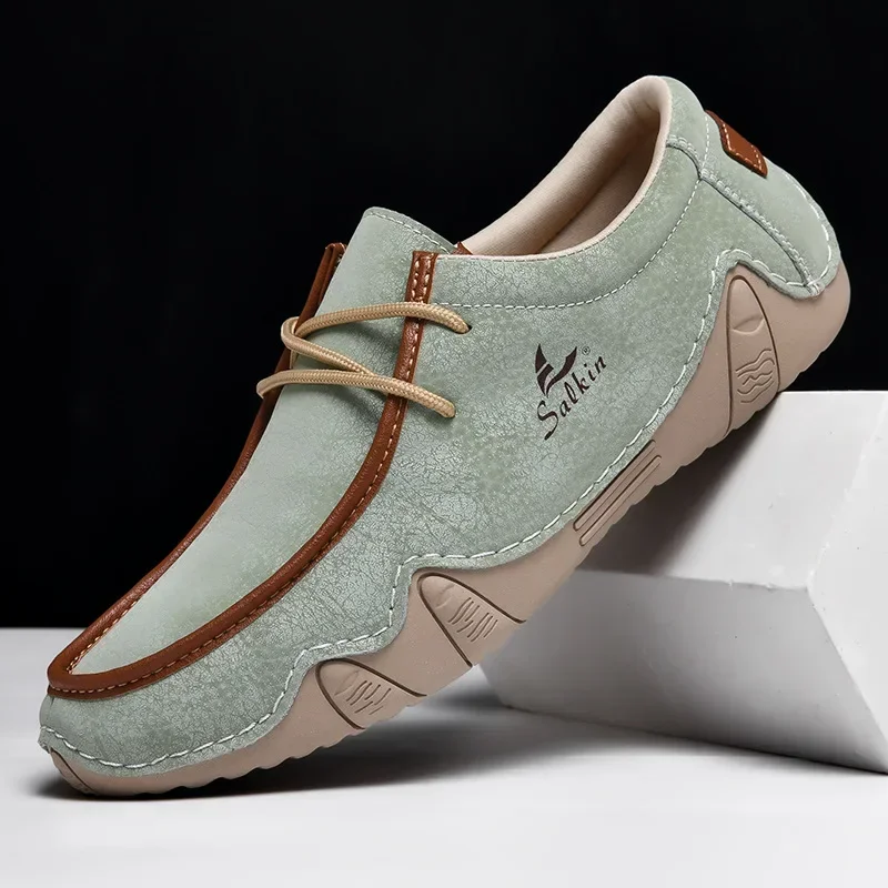 جودة رجالي أحذية من الجلد عادية حار حذاء رجالي 2024 زوجين أحذية يصعب ارتداء الذكور الشقق مريحة لينة Zapatos Para Hombre #2