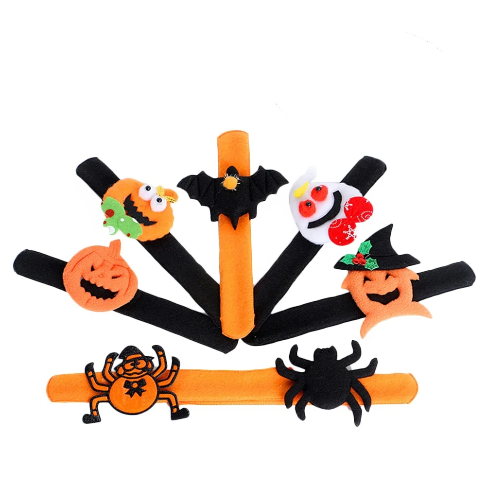 

12 Pcs Bracelet Hand Buckle Slap Bands Halloween Bracelets Skull for Kids Wristbands Child