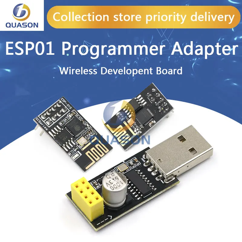 ESP01 Programmer Adapter UART GPIO0 ESP-01 Adaptaterr ESP8266 CH340G USB to ESP8266 Serial Wireless Wifi Developent Board Module