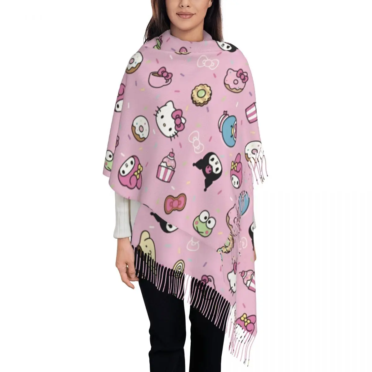 

Hello Kitty Shawl Wrap Womens Winter Large Long Scarf Neckerchief Shawl Scarves