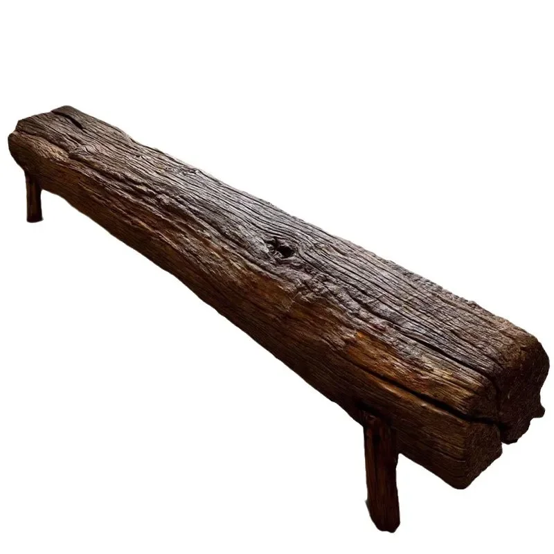 

wabi-sabi wind bench, old elm low bench, whole wood retro bench, bed and breakfast lounge area