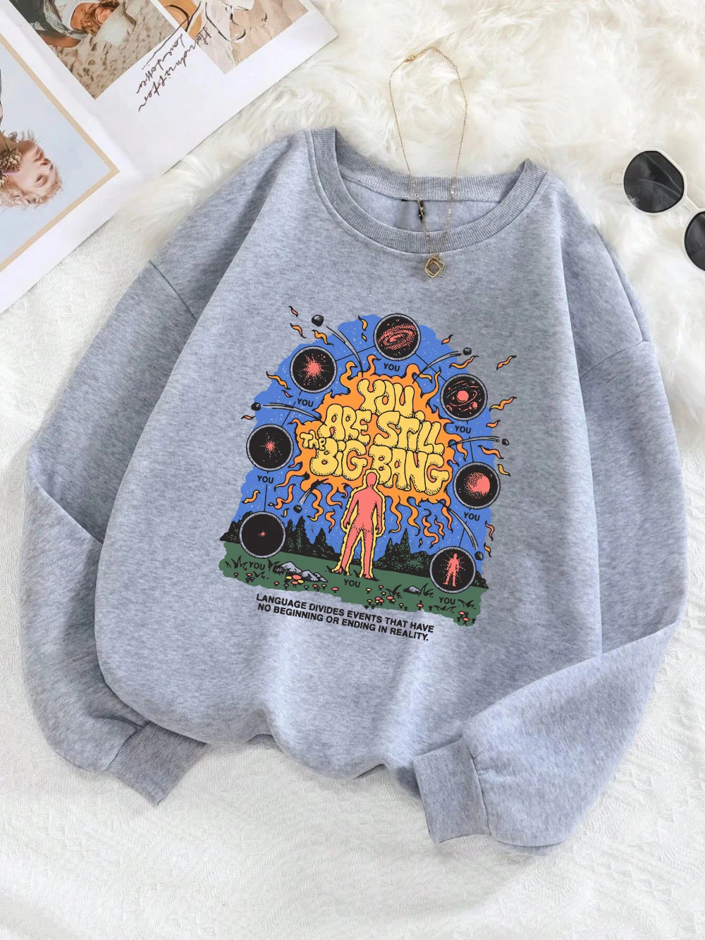 Fashion Womans Sweatshirts You Are Still The Big Bang Printing Hoodies Comfortable Fleece Warm Crewneck Pullover Autumn Clothing