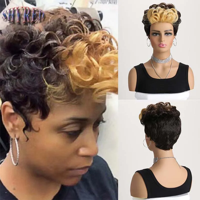 

Synthetic Hair Women Short Curly African American Wig