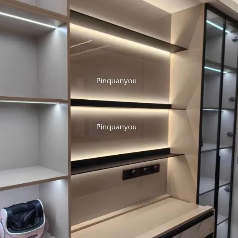 Alluminium Wall Shelf Bookcase ,Shelves with Led Light Holder,Storage