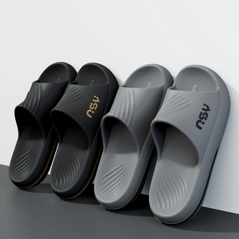 Trendy Men's Platform Slippers Summer Home Shoes EVA Thick bottom Outdoor Soft Non-slip Comfortable Beach Walk Sandals Outdoor image 2