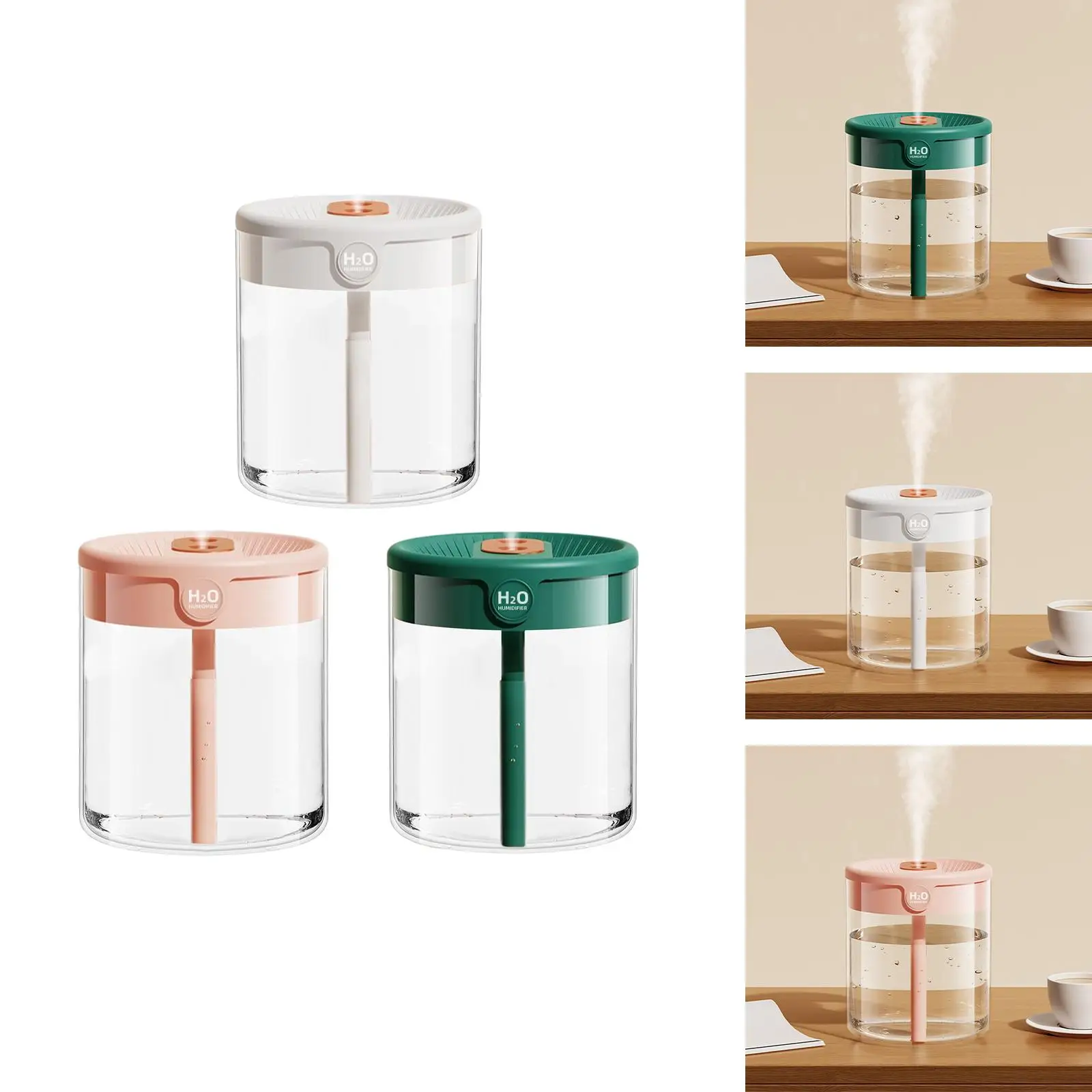 Увлажнитель воздуха с ночником, бесшумная работа, 2 режима распыления, диффузор для стола