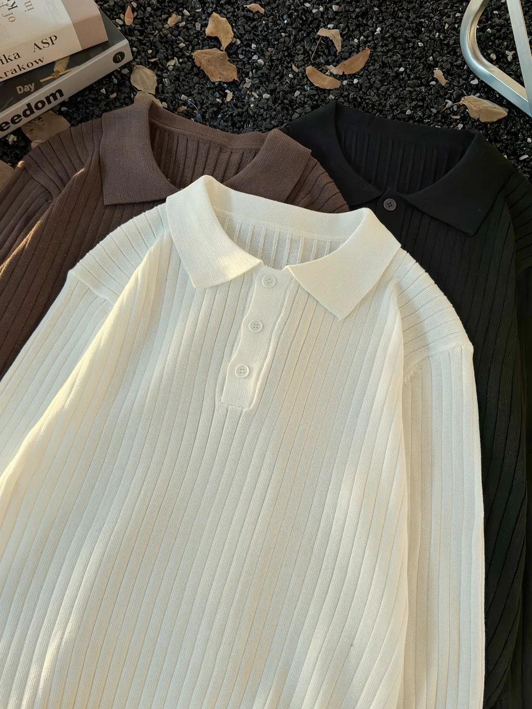 

Retro Japanese Sle Ne Sweater Men's Autumn Faion Versatile Color Knitwear Loose Fit Casual Long Sve Top