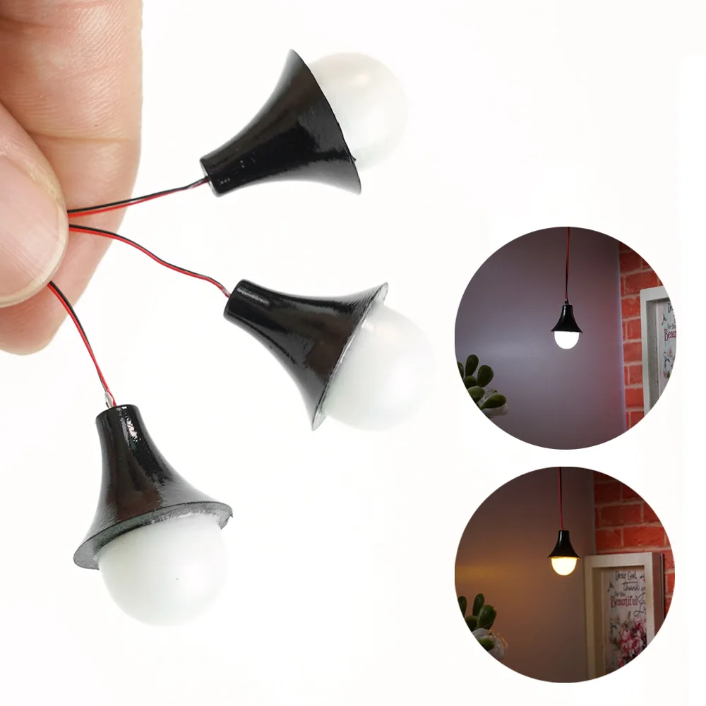 Maßstab 1:75-1:150 Modell-Lampen-Sets, Mini-3-V-LED-Wandleuchten für Gebäude, Haus, Innenbeleuchtung, Materialien, Diorama-Zubehör, 10 Stück – Detail 1