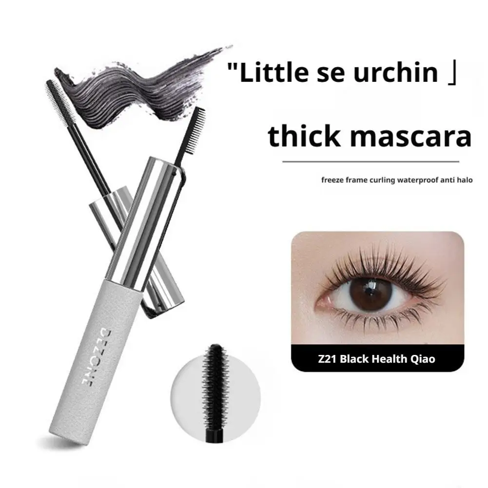 Rímel de fibra de seda de longa duração, à prova d'água, fino, enrolado, alongamento, estiramento, preto, maquiagem, cosméticos