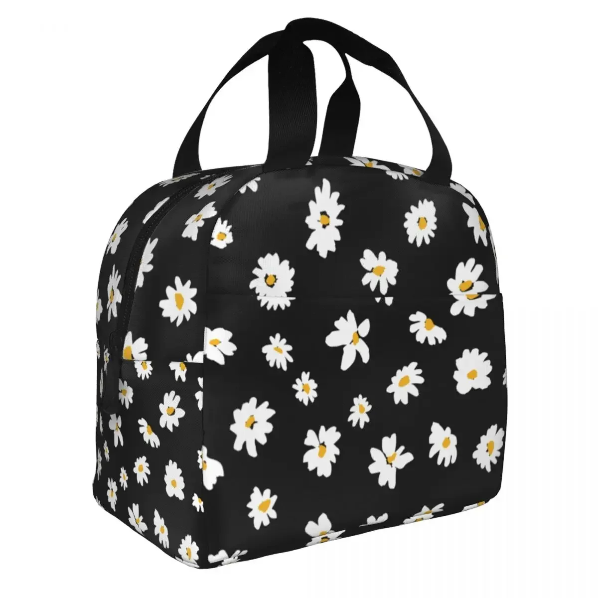 Lunch Bag for Men Women Daisy Flower Thermal Cooler Bags Waterproof Work Polyester Lunch Box Handbags