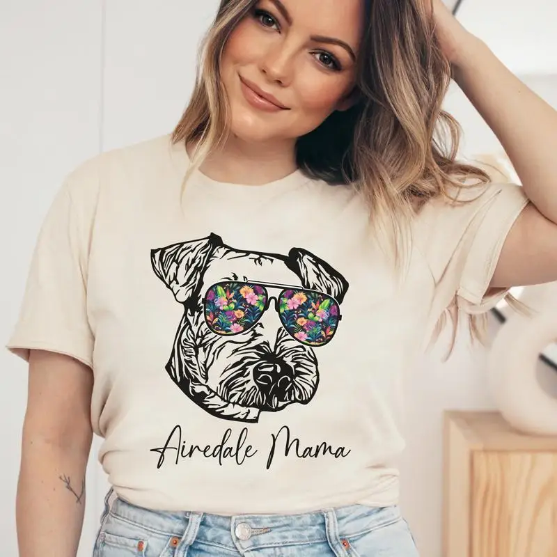 

Футболка Airedale Terrier Mama, женская футболка Owner Dog Mom Lover s