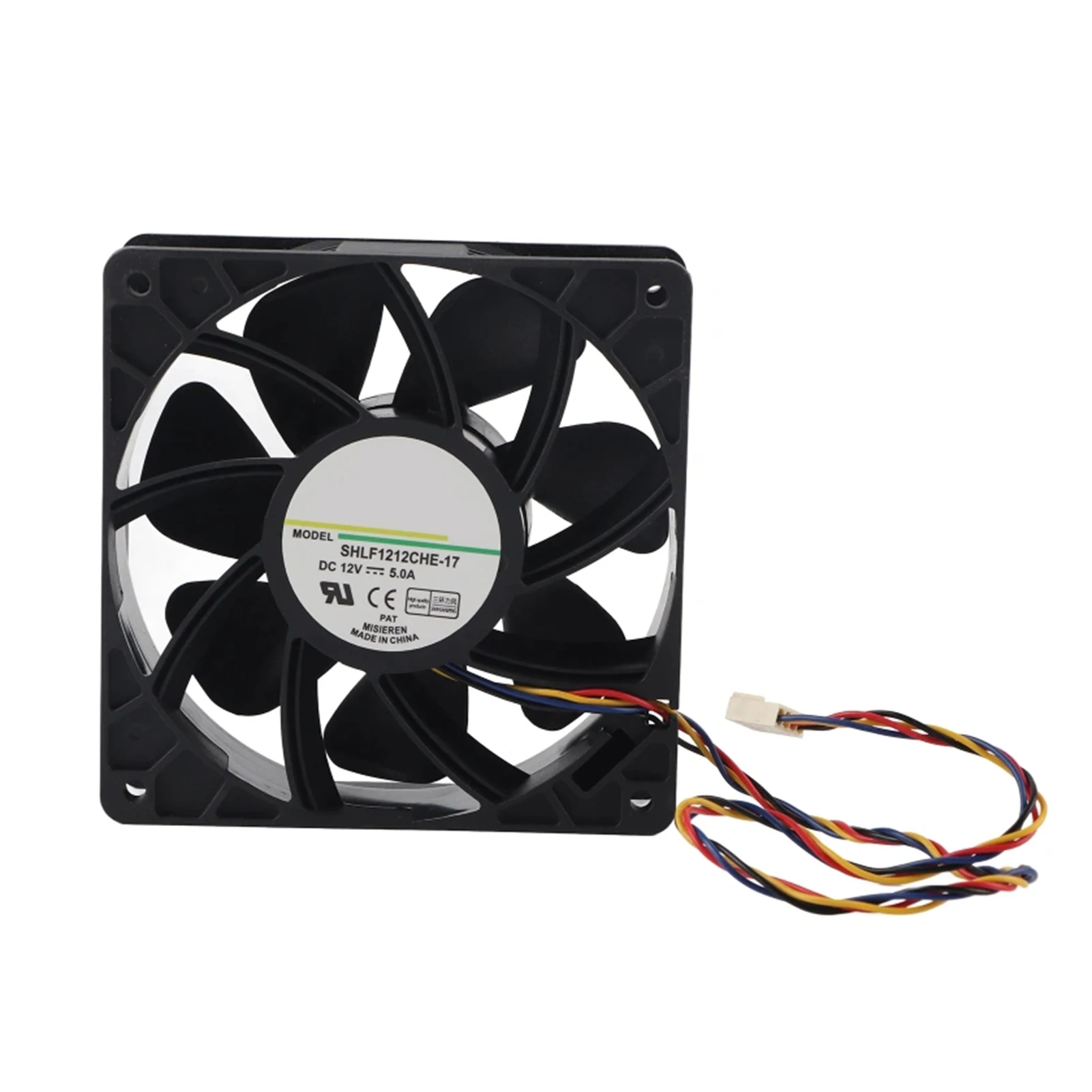 4Pin Cooling Fan DC12V 5.0A 120X120X38mm Cooling Fan Replacement 7500RPM High Performance Cooling Fan for QFR1212UHE -9D89