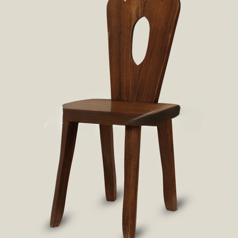 

Retro style designer all-solid wood dining chair antique art hollow makeup B&B sense of luxury