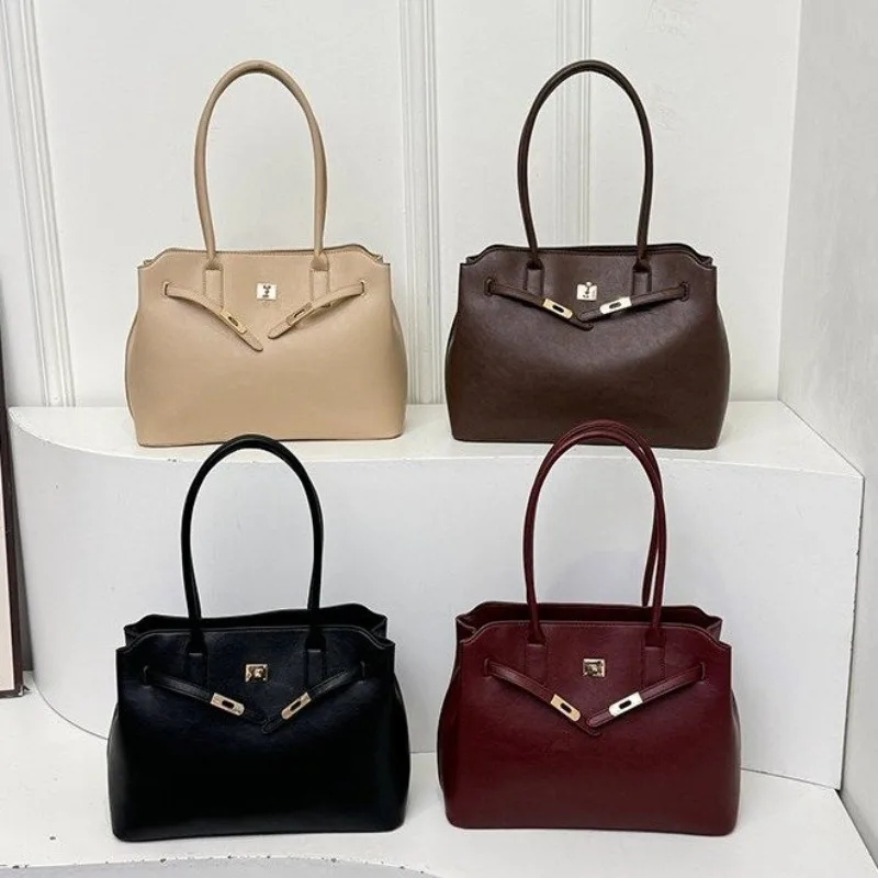 

Elegant Classic Diaper Bag Women Leather Tote Handbag Luxury Brand Minimalist Casual Square Satchel