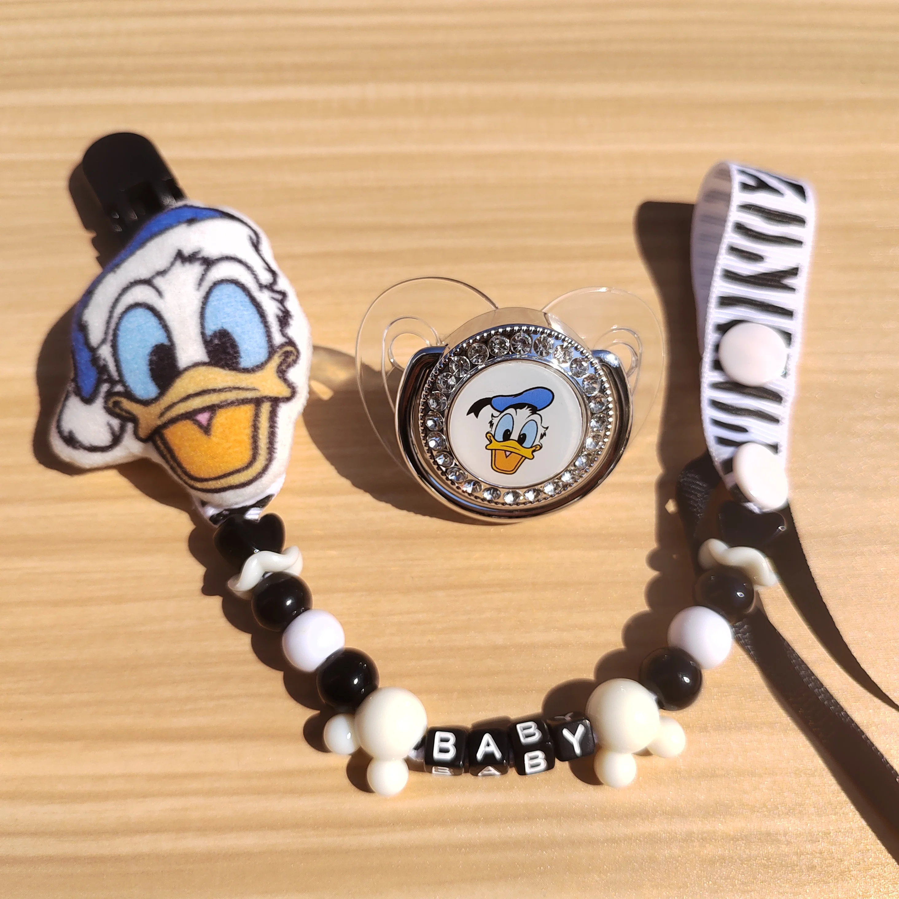 Disney Donald Duck Pacifier and Accessories Personalized pacifier chain for newborn pacifier and clip chupetes para bebes0-18M