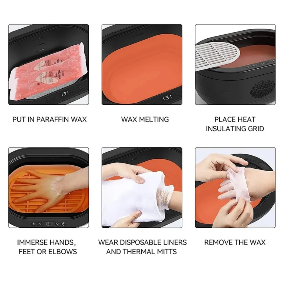 Paraffin Wax Spa  Kit for Hand and Foot Cotton Glove Wax Brush Plastic Film Wrap Liners for Moisturizing Hand SPA Accessories