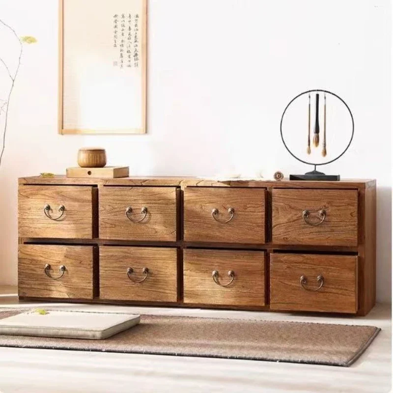 

Old elm chest of drawers, sideboard, solid wood storage cabinet, floor-to-ceiling chest of drawers, living room TV, low cabinet