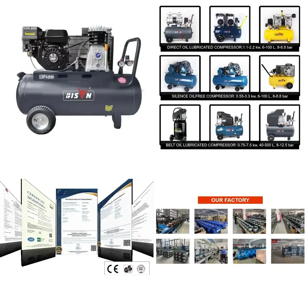 

Wholesaling Portable Single Cylinder Single Phase 220V 50Hz 120 PSI 8 Bar 100L 7.5 6000W Belt Driven Air Compressor for