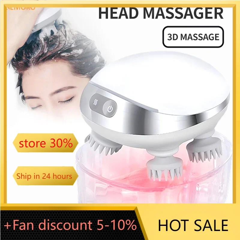 

Electric Head Scalp Massager with 4 Massage Heads Hair Growth Stress Relax Body Massager Health Care Shoulder Neck Massage