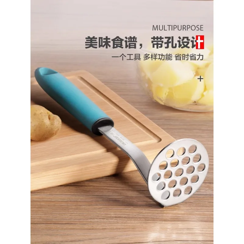 

Daily household mashed potato mud press 304 stainless steel baby food tool press red