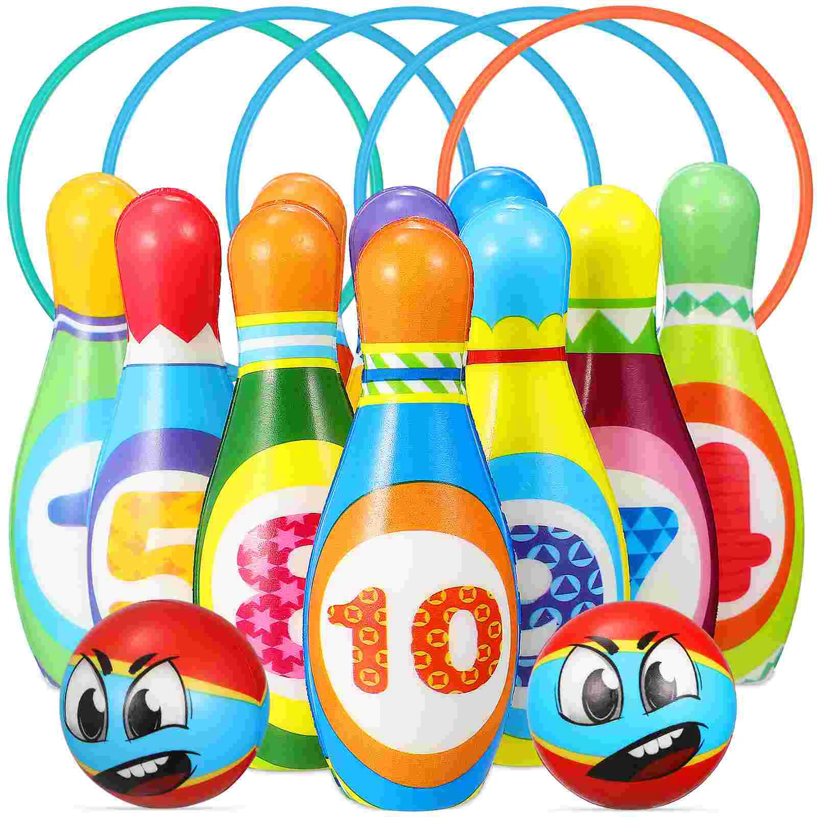 Bowling Outdoor Game Toy Toddler Toss Ring Wooden Toys Kit Pp Cotton Pin Parent-child Toddlers