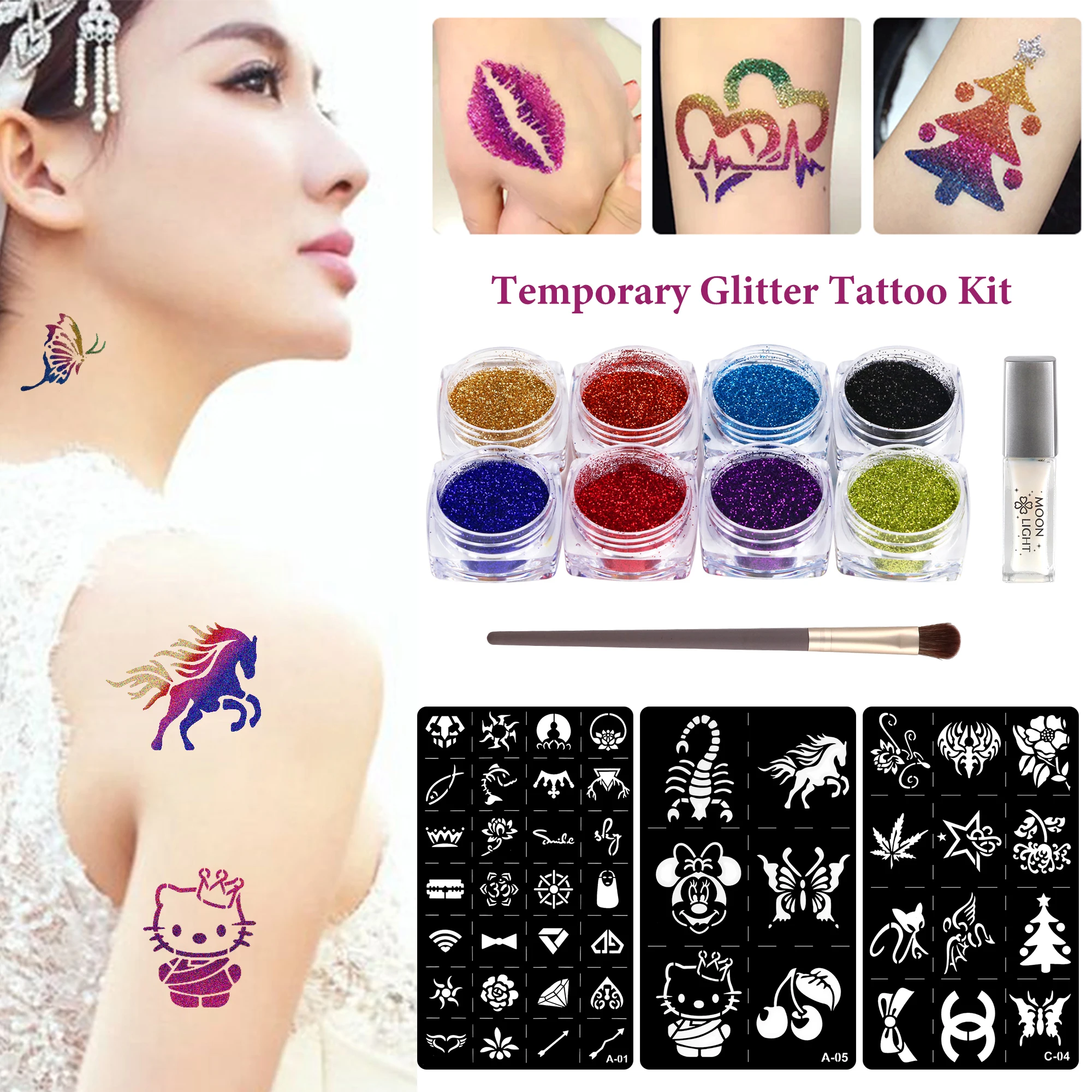 

8/16 цветная вспышка, алмазная блестящая пудра для временной татуировки, сделай сам, алмазный набор для рисования ногтей, креативный набор для рукоделия