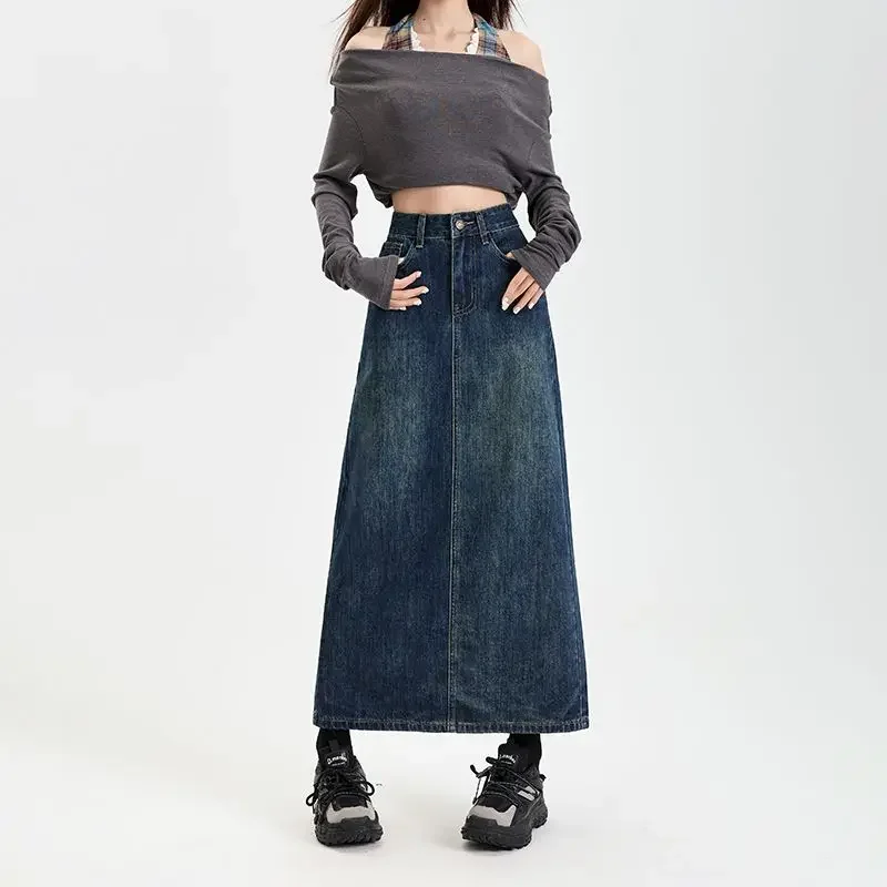 

Fashionable Vintage High Waist Denim Skirt Women's Spring Autumn 2025 New Mid-Length Package Hip Skirt