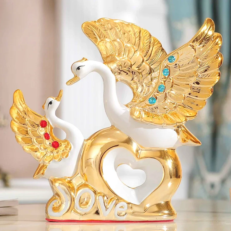 

Ceramic animal ornaments swan Flame Bird goldfish Living room decoration home decoration Housewarming gift Sculpture handicrafts