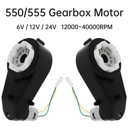 2Pcs RS550/555 Kids Ride On Toys Car Motors Gearbox 6/12/24V Car Wheels Gearbox High Speed DC Motor Tools for Remote Control Car