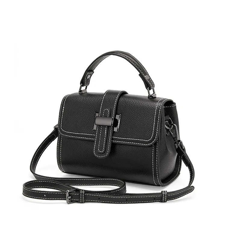 Casual Women Bags Genuine Leather Messenger Bag Cow Leather All-match Single Shoulder Hand-held Square Handbag High Quality